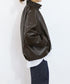 soft eco-leather padded midi blouson