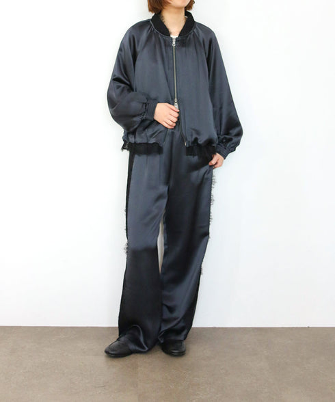 【SOI-MeME】eyelash lace satin reversible blouson