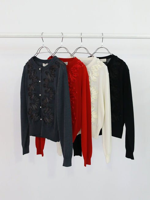 【再入荷】code embroidery cardigan