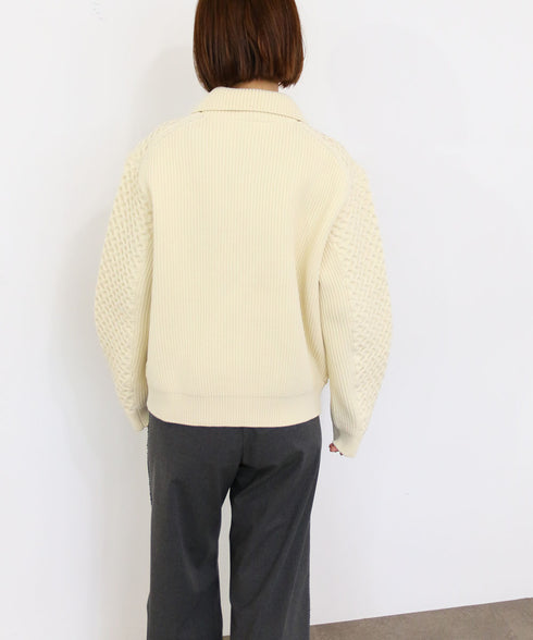 polyester honeycomb knit blouson
