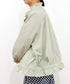 pleats sheer dolman blouson