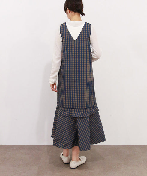 gingham check 2way dress