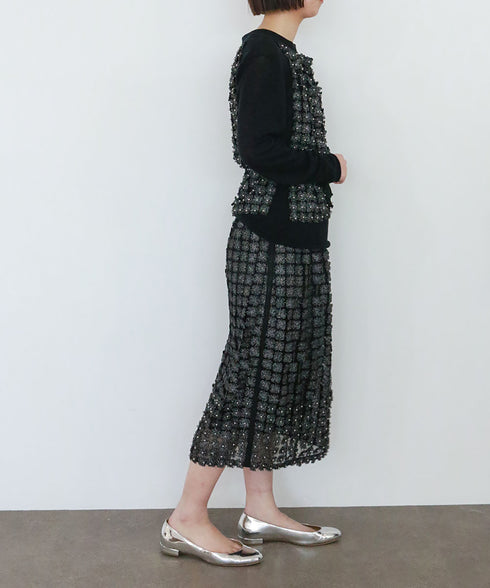 【SOI-MeME】pearl lame lace skirt