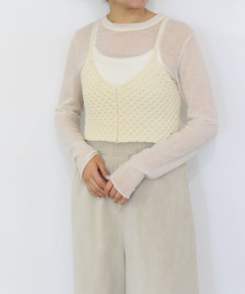 polyester honeycomb knit camisole