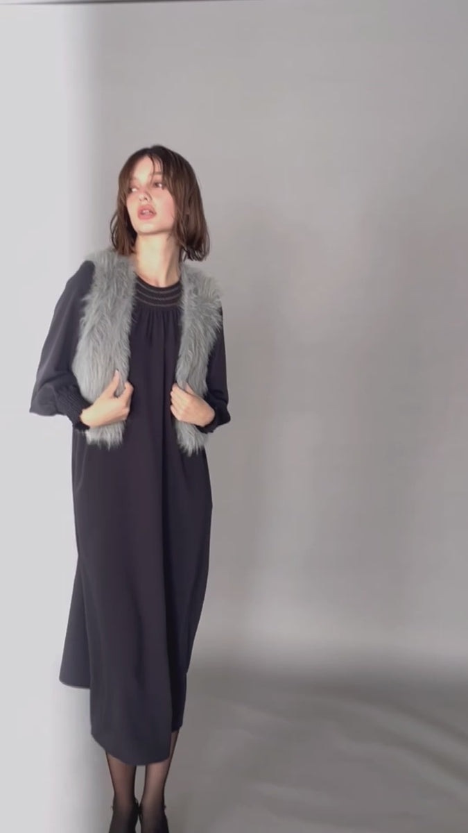 shaggy knit 2way vest – MARILYN MOON OFFICIAL ONLINE SHOP