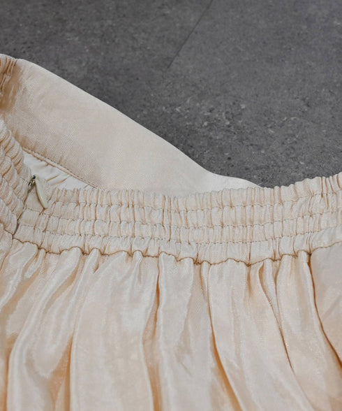 viscose satin gather skirt