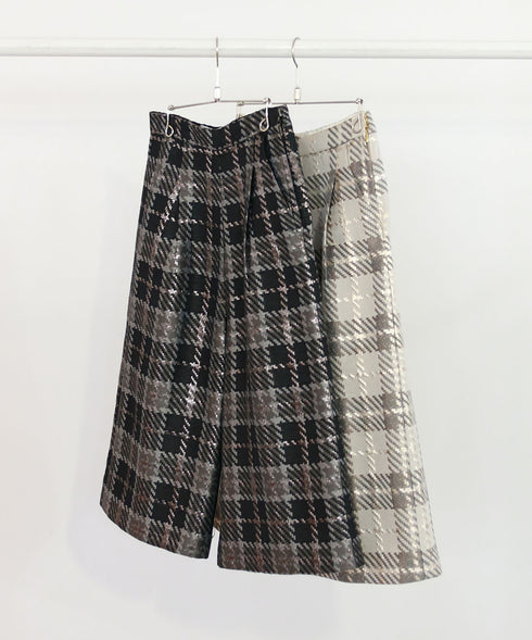 【SOI-MeME】check lame jacquard half pants