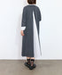 striped shirt layered knit one-piece