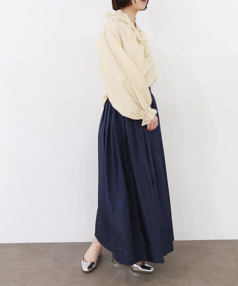 Sheer jabot lace blouse