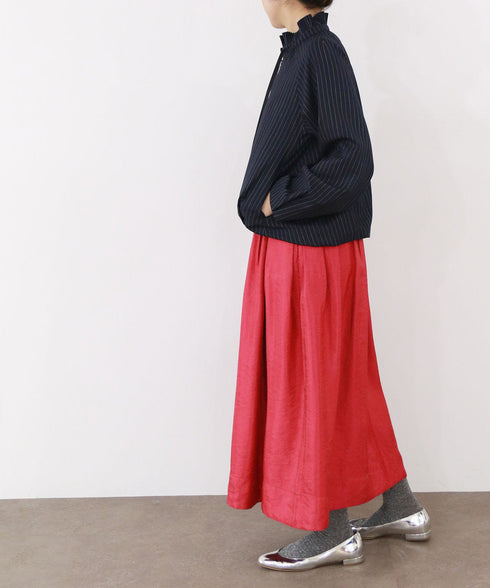 warm pinstripe blouson