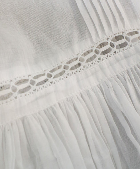 sheer starched cotton lace flare blouse