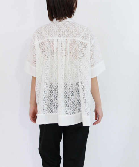 code leaver lace pintuck blouse
