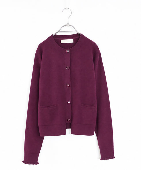 cotton cashmere bijou cardigan