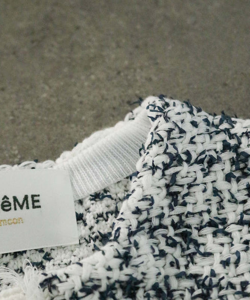 【SOI-MeME】tweed knit fringe vest