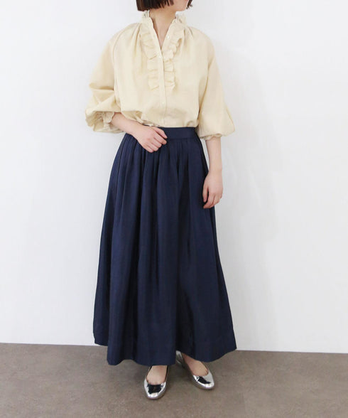 Sheer jabot lace blouse