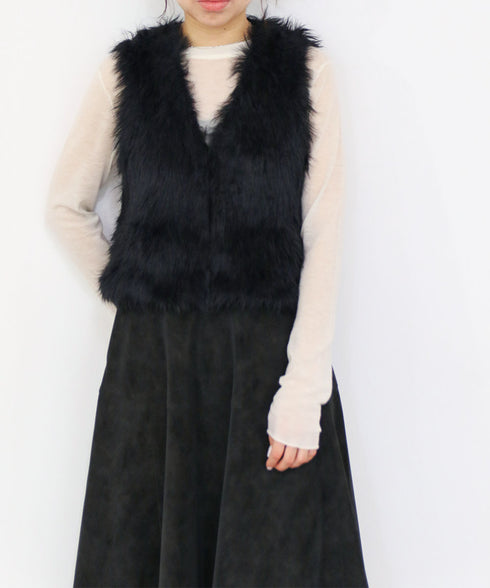 10/16発売予定 2way shaggy knit vest
