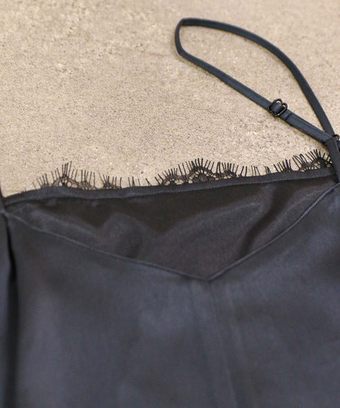 【SOI-MeME】eyelash lace satin camisole
