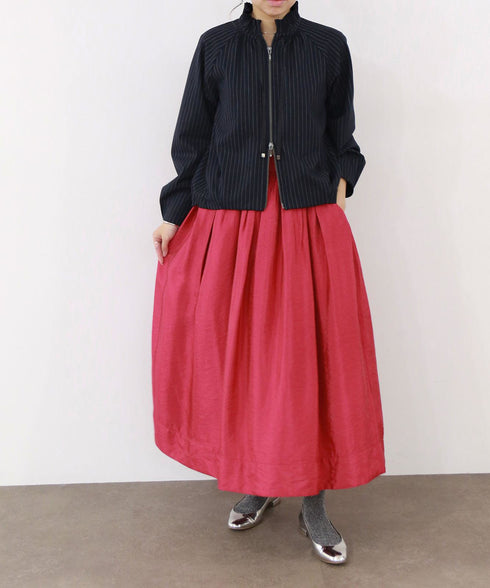 warm pinstripe blouson