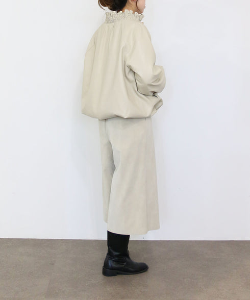 soft eco-leather padded midi blouson