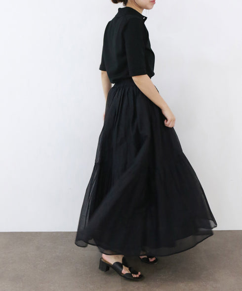 【再入荷】sheer starched cotton gather skirt