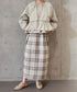 【SOI-MeME】check lame jacquard skirt