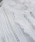 sheer starched cotton lace frilled blouse