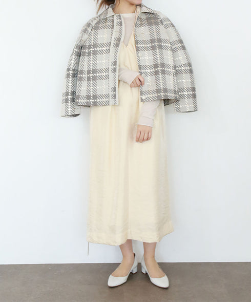 【SOI-MeME】check lame jacquard jacket