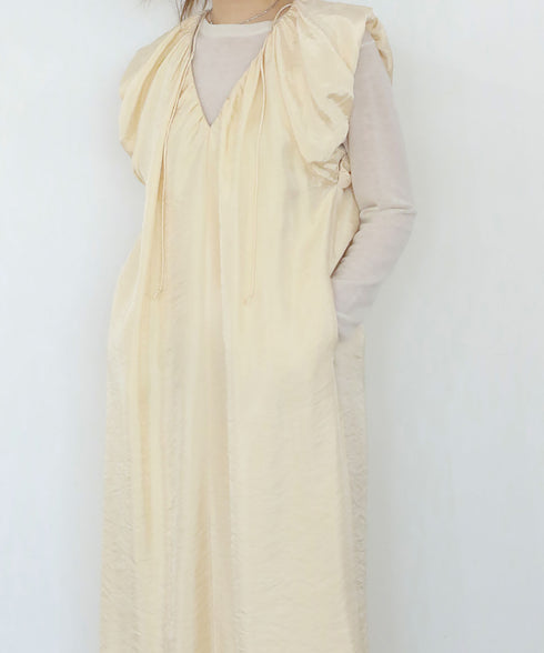 viscose satin balloon dress