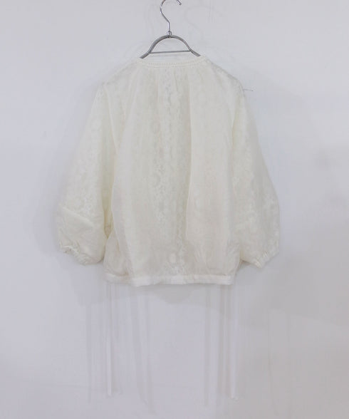 reversible sheer lace blouson