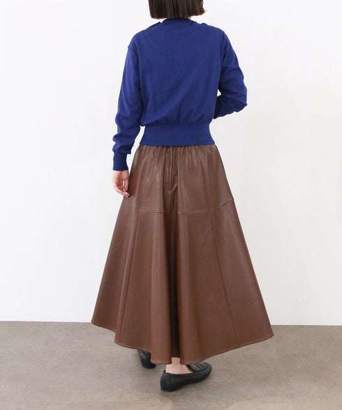 soft eco-leather circular skirt