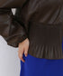 eco leather pleats jacket