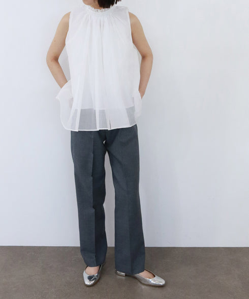 wool saxony straight pants