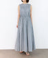 sheer check 2way gathered dress