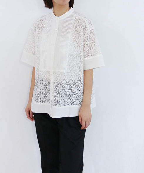 code leaver lace pintuck blouse