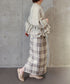【SOI-MeME】check lame jacquard skirt