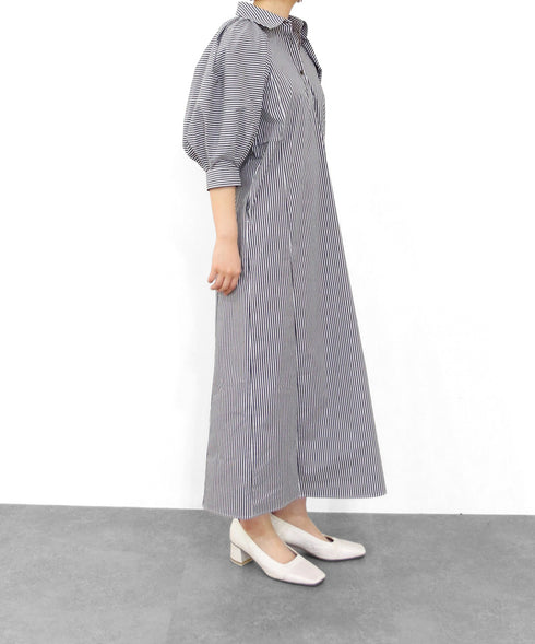 modern strip volume sleeve dress