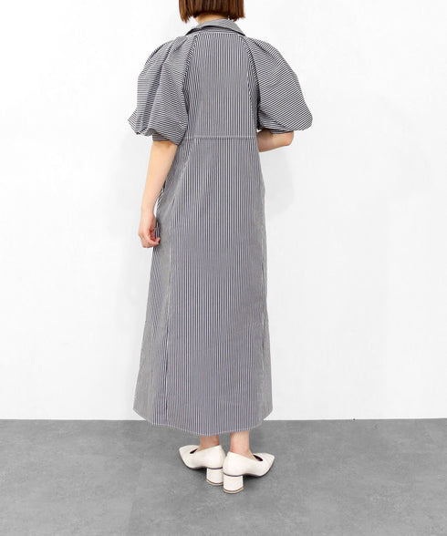 modern strip volume sleeve dress