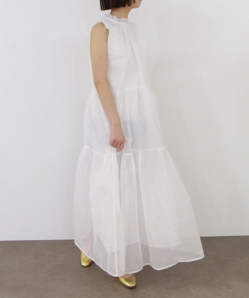 【再入荷】sheer starched cotton gather dress