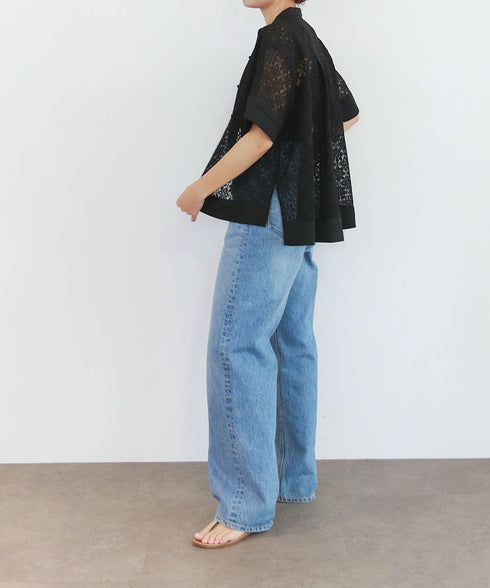 code leaver lace pintuck blouse