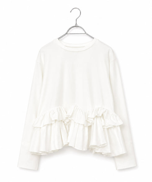 spiral ruffle cutsew top