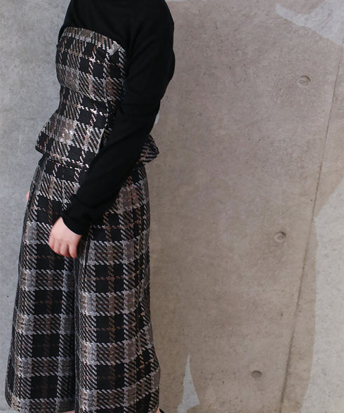 【SOI-MeME】check lame jacquard bustier