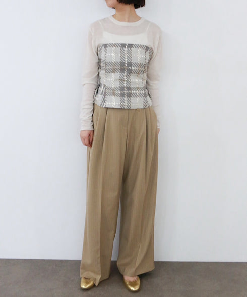【SOI-MeME】check lame jacquard bustier