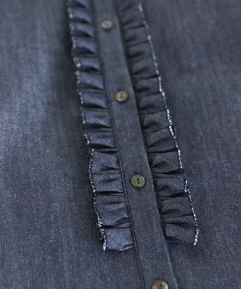 <8/28発売>denim tuck frill modern volume shirt