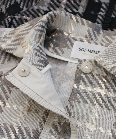 【SOI-MeME】check lame jacquard jacket