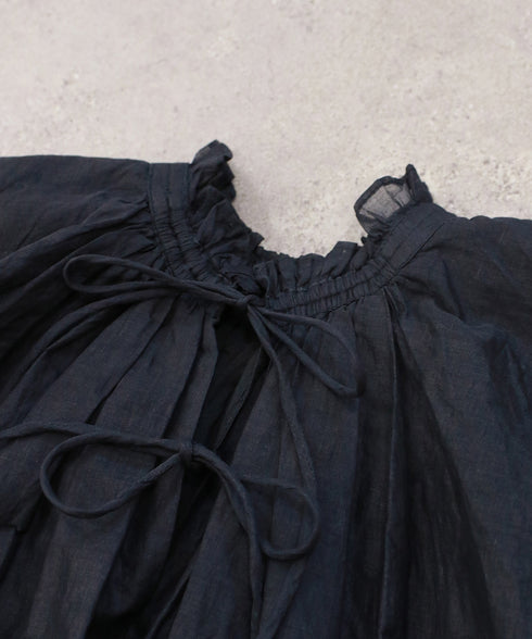 sheer starched cotton gather blouse