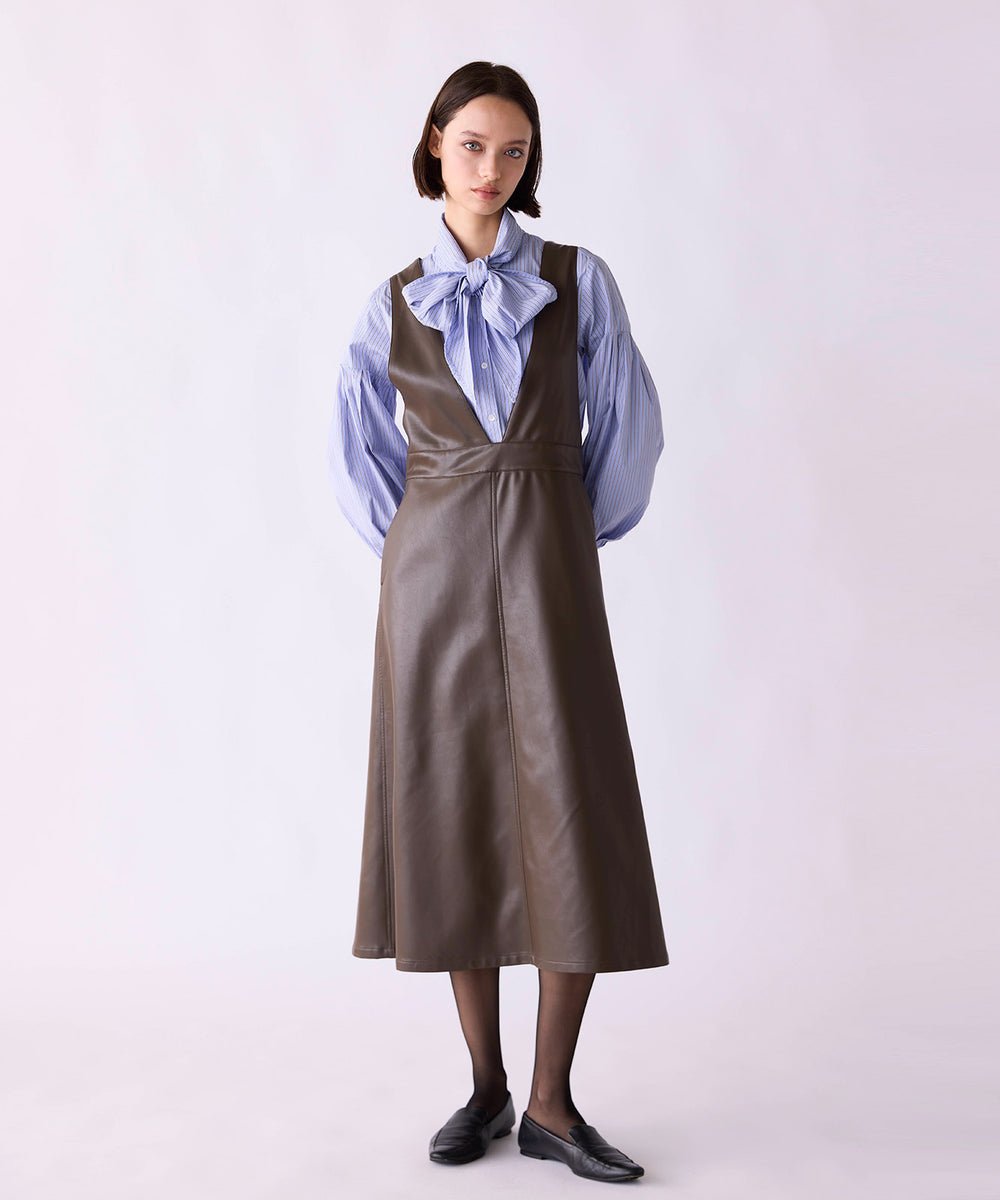トリートユアセルフ classy line jumper skirt soft eco-leather jumper skirt – MARILYN MOON OFFICIAL ONLINE SHOP