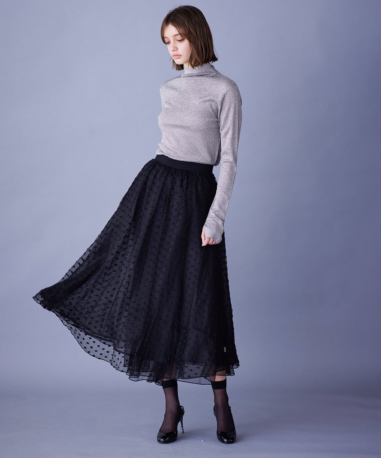dot tulle rayon nylon reversible skirt – MARILYN MOON OFFICIAL 