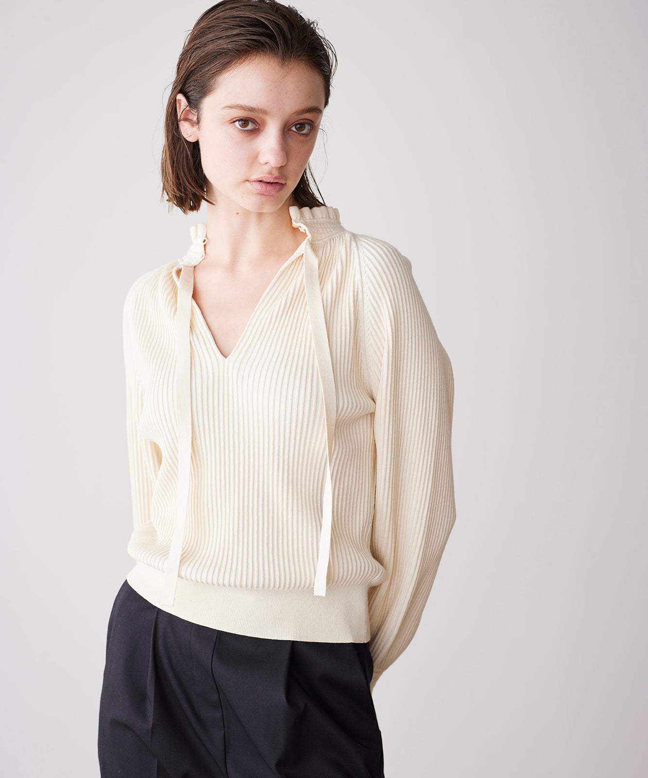 Rayon nylon ripple 2way knit – MARILYN MOON OFFICIAL ONLINE SHOP
