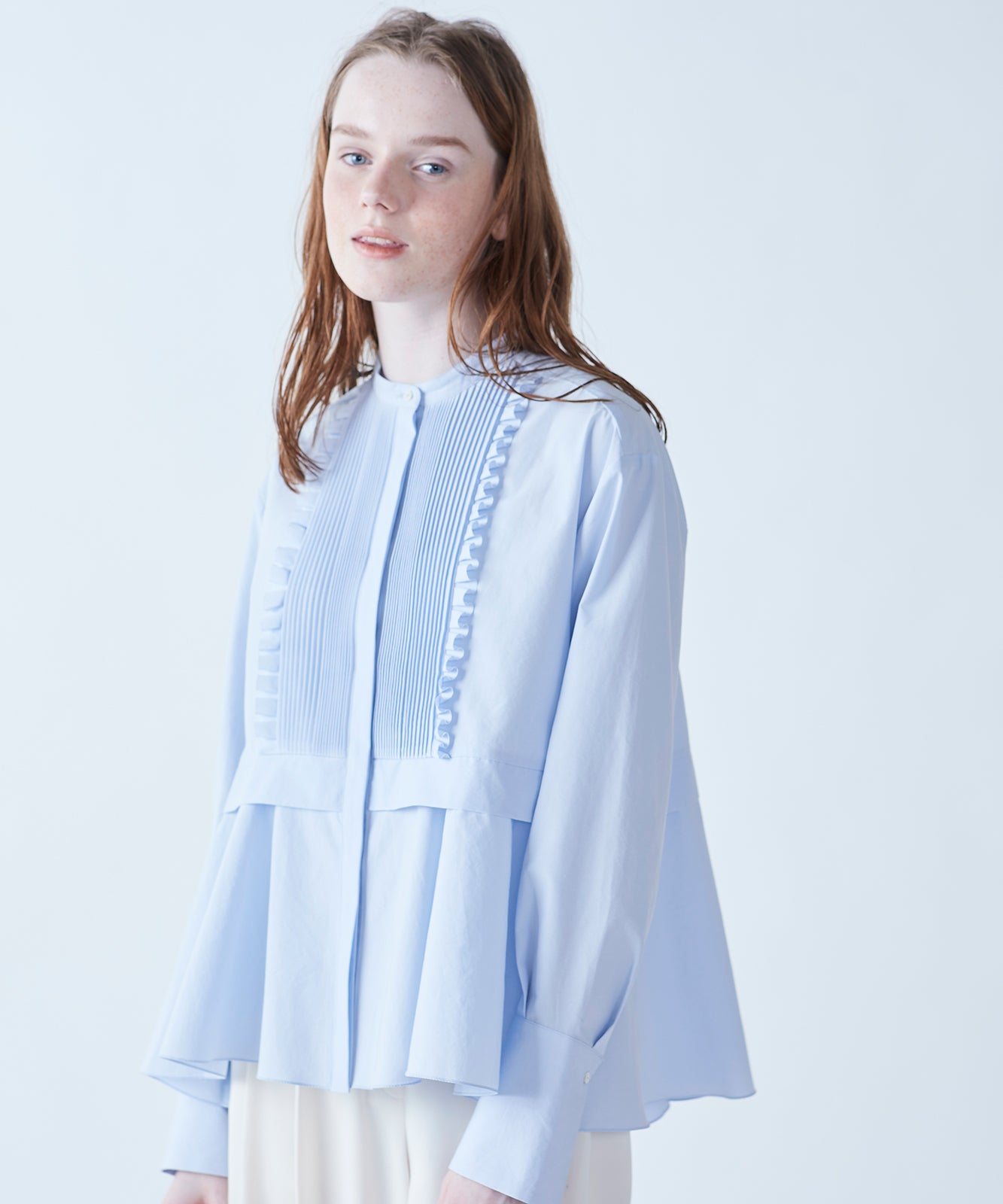 tuck frill flare shirt – MARILYN MOON OFFICIAL ONLINE SHOP