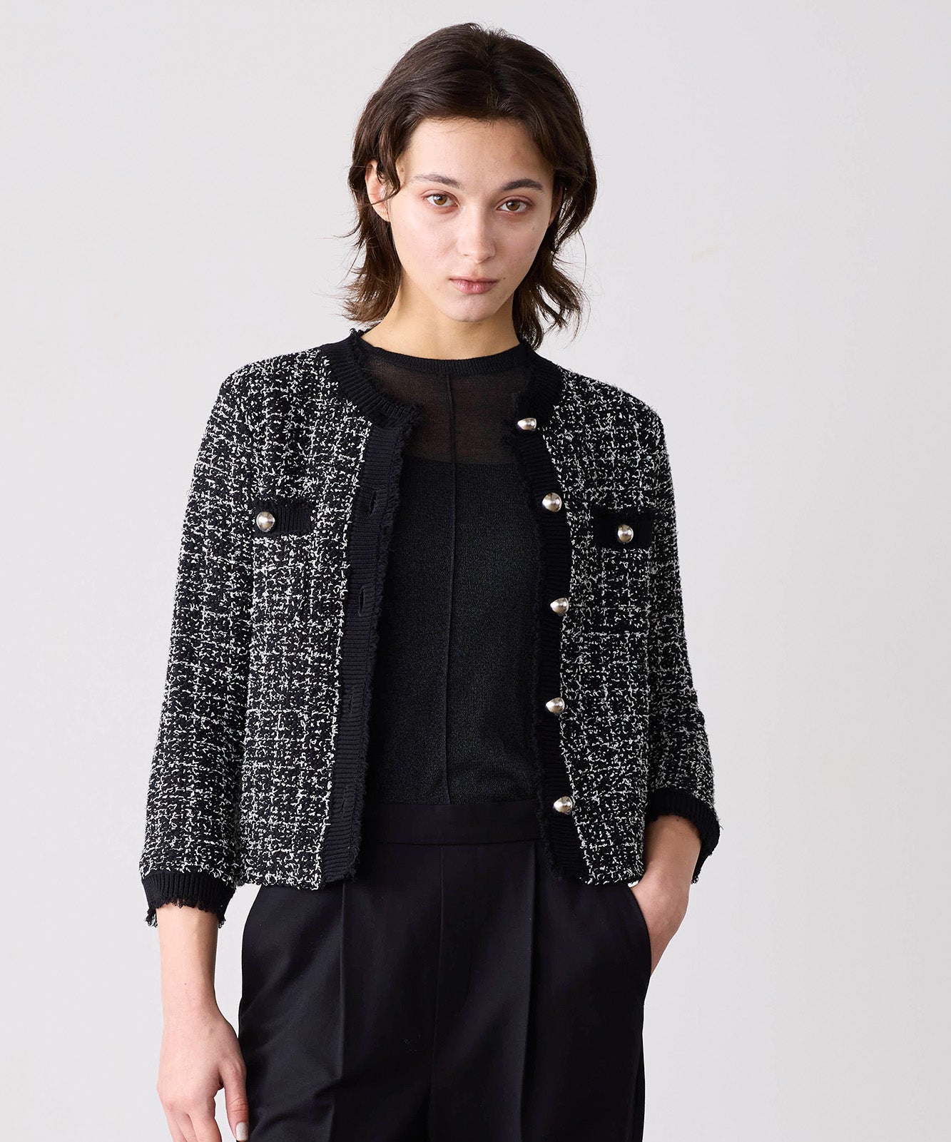 カーディガン MARILYN MOON - la wance shaggy belted cardigan knit – MARILYN MOON OFFICIAL ONLINE SHOP
